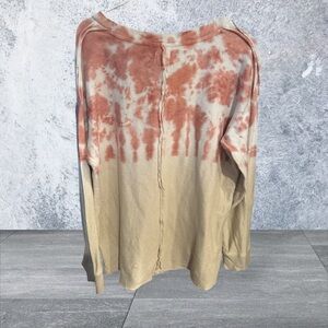 Wonderly Cream and Pink Tie-Dye Long Sleeve Top